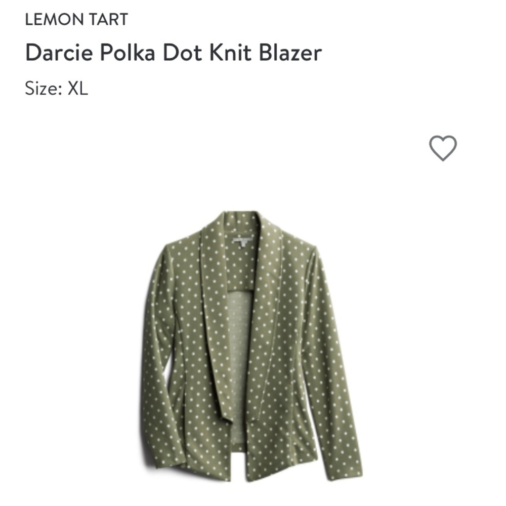 Lemon Tart Green Polkadot Blazer XL Stitchfix